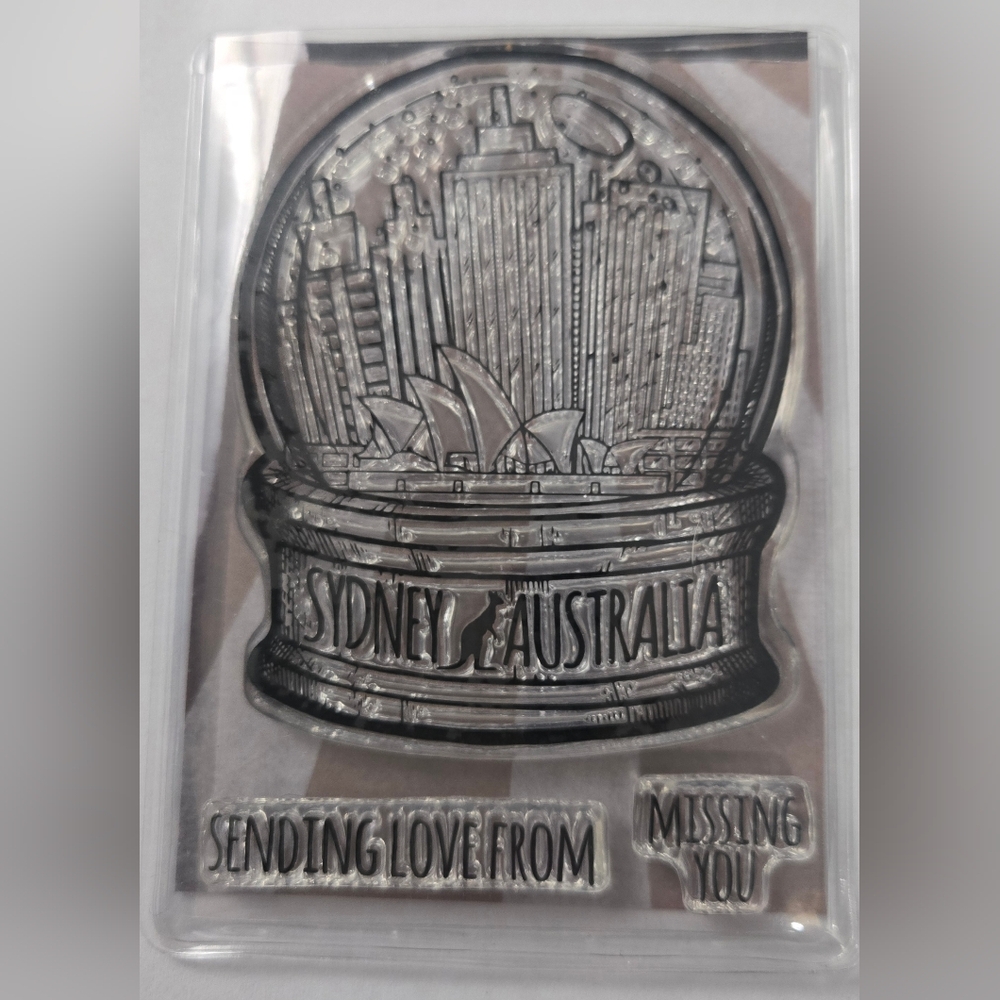 Brutus Monroe City Sidewalks Australia Clear Polymer Cling Stamp With 2 Sayings